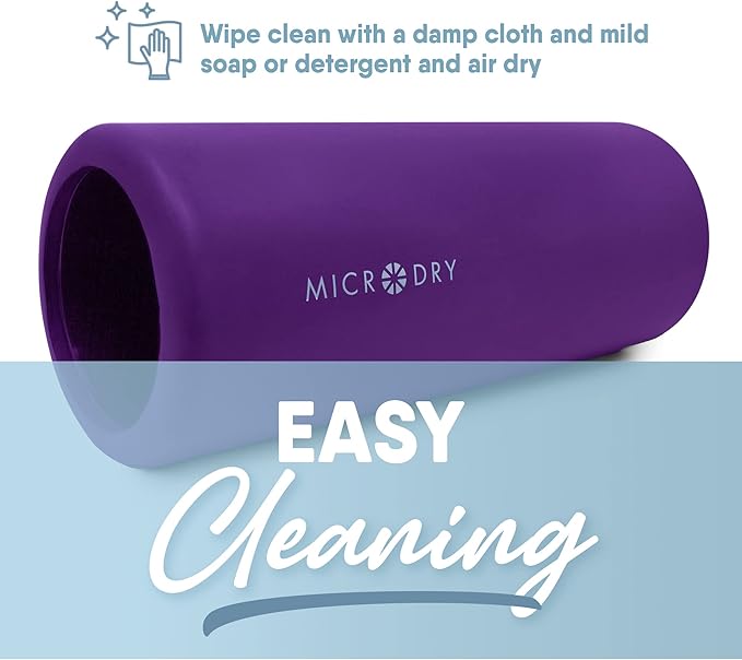 MICRODRY Deluxe Fitness Foam Back Roller for Muscle Relief 13x5.3", Purple