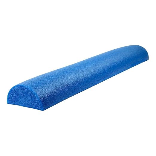 CanDo Slim White PE Foam Rollers for Exercise 3" x 12" Half-Round