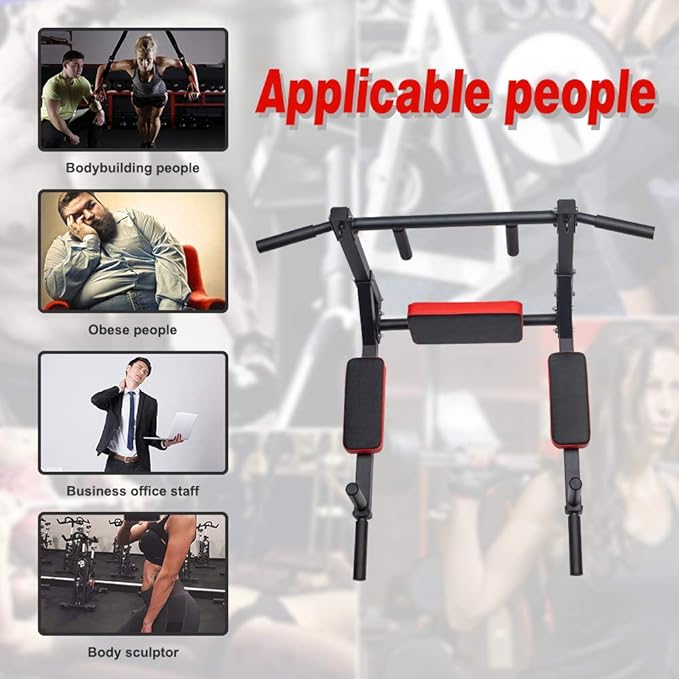 BESTHLS Wall Mounted Pull Up Bar and Dip Station 440 Lbs