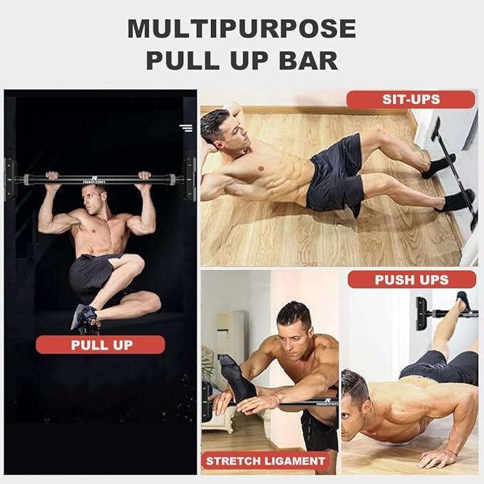 RHINOSPORT Door Pull Up Bar Doorway Chin Up 69-92 cm (27.1in-36.2in) Workout