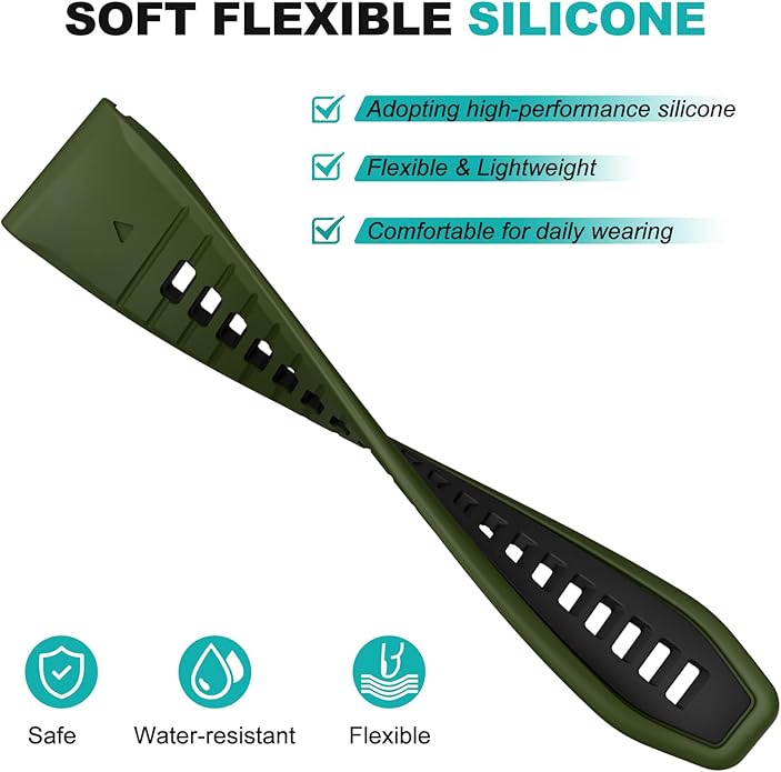 OVERSTEP Compatible with Fenix 7X Bands, 26mm Width Soft Silicone Replacement Strap for Fenix 7X Pro/Fenix 6X/ Fenix 5X/ Fenix 3 Smartwatch