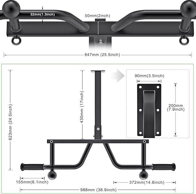 Kipika Heavy Duty Wall Mounted Pull Up Bar