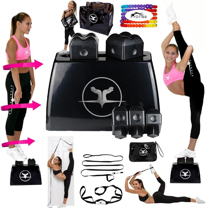 STUNT STAND® Cheerleading Balance & Flexibility Stunt Training Equipment - Increase Stunt Awareness SAFELY on the Ground - FREE Training Video Links Included - Black