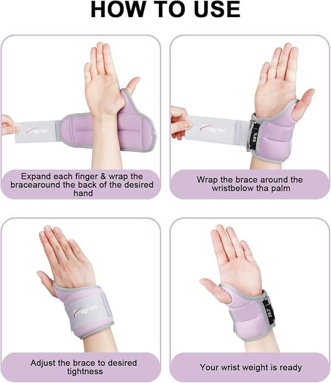 Fragraim Wrist Weights for Women Men with Thumb Loops Lock 1lb*2 1.5lbs*2 2lbs*2 2.5lbs*2 3lbs*2 Wrist and Ankle Weights Sets for Walking Running Strength Training Exercises, Physical Therapy