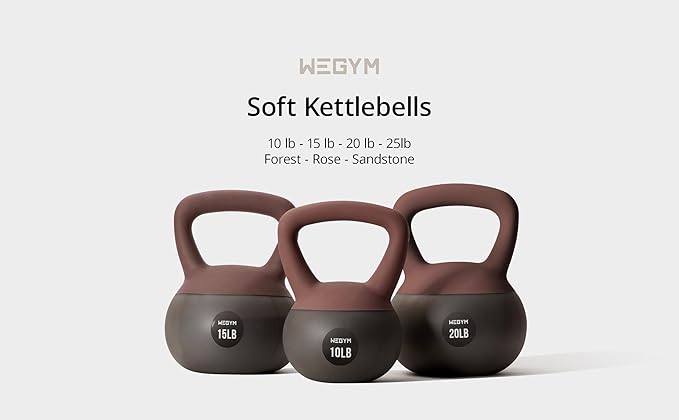 Soft Kettlebells with Cushioned Impact-Resistant Base and Anti-Slip