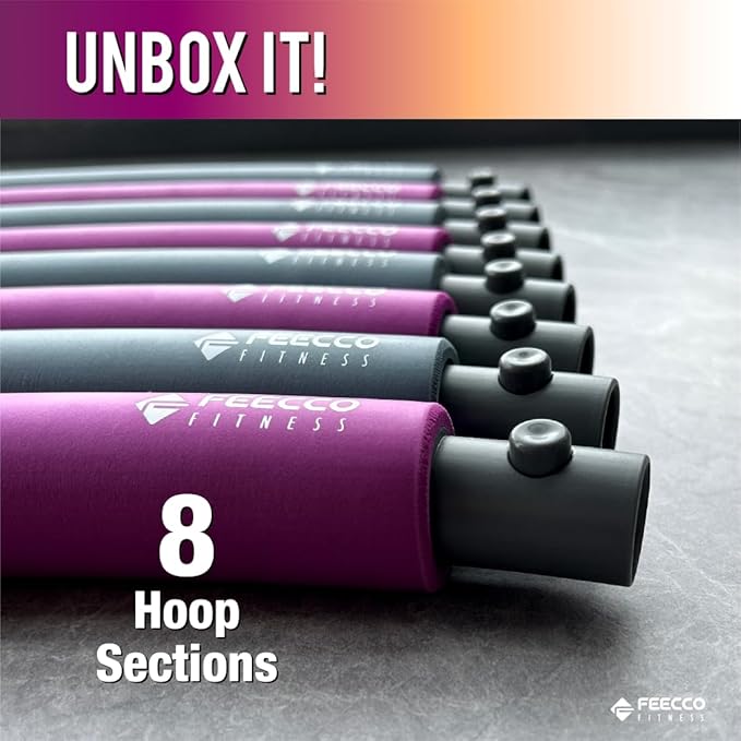 FEECCO Weighted Fitness Hoop 8 Detachable