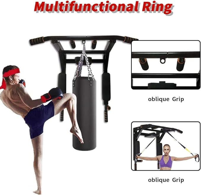 ptlsy Wall Mounted Pull Up Bar Multifunctional 440 Lbs