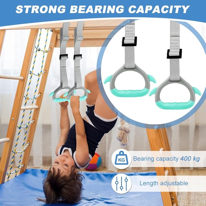 JIANWEI Gymnastics Rings for Kids Home Exercise 40KG