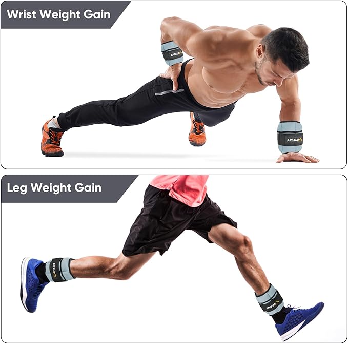 APEXUP 10lbs/Pair Adjustable Ankle Weights for Women and Men