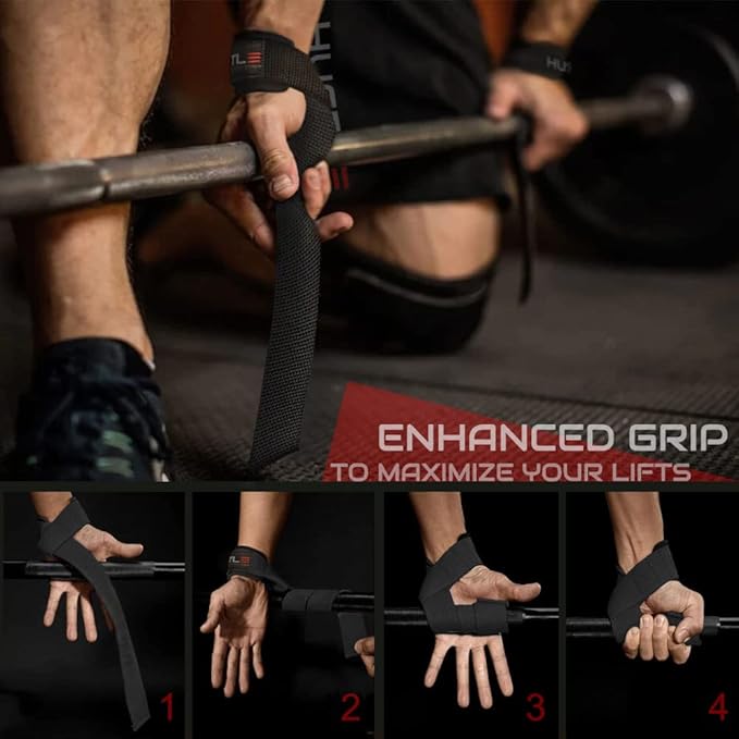 Lifting Straps for Weightlifting & Deadlifts – 21" Wrist Straps with Thick Neoprene Padding – Pro Heavy Duty Gym Wrist Wraps for Powerlifting, Bodybuilding & Strength Training for Men & Women