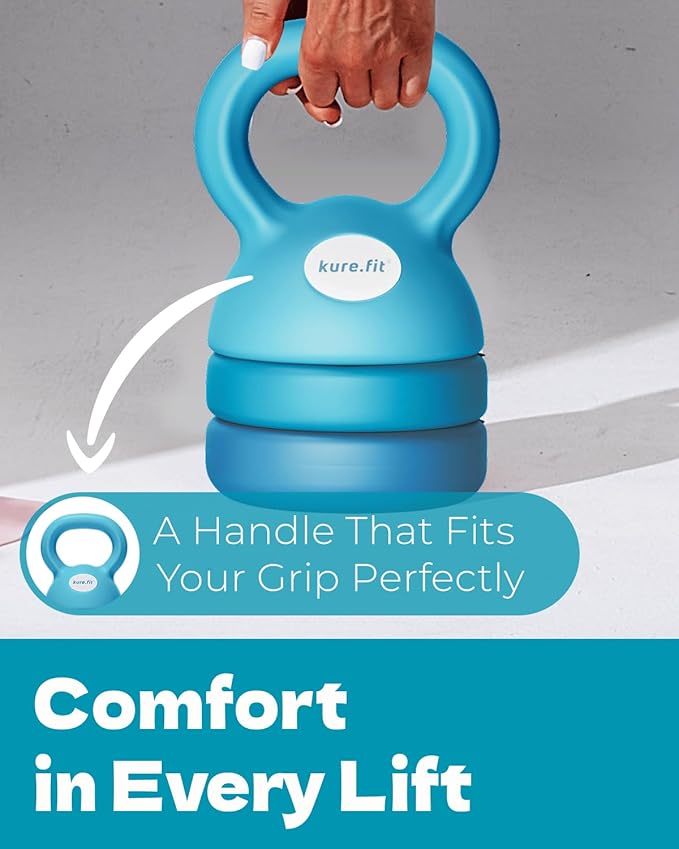 Adjustable Kettlebell | 5 lb - 12 lb | Kettlebell Weights Set for Home Gym | Full-Body Workouts, Strength Training, Weight Loss | Fabric Booty Band | Beginners & Women