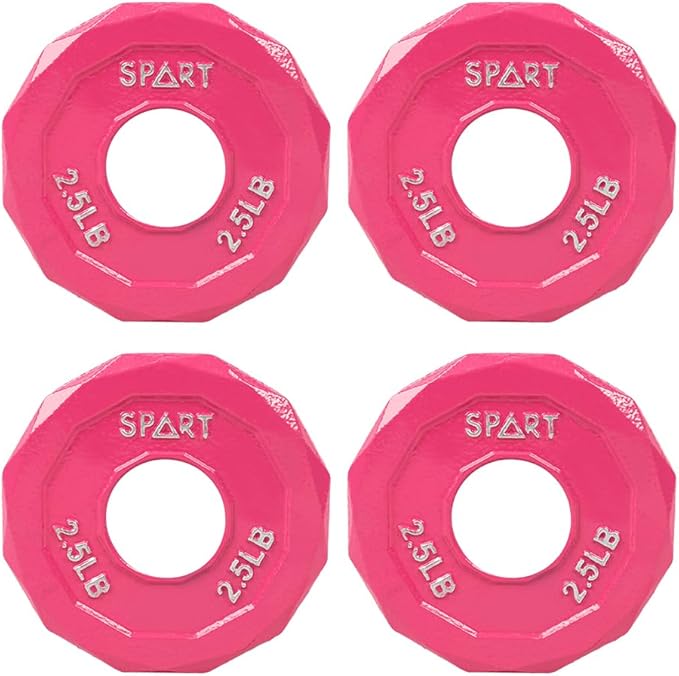 SPART Color Coded Weight Plate 2-Inch Cast Iron 2.5/5/10/15/25/35/45LB, Single/Pair/Set