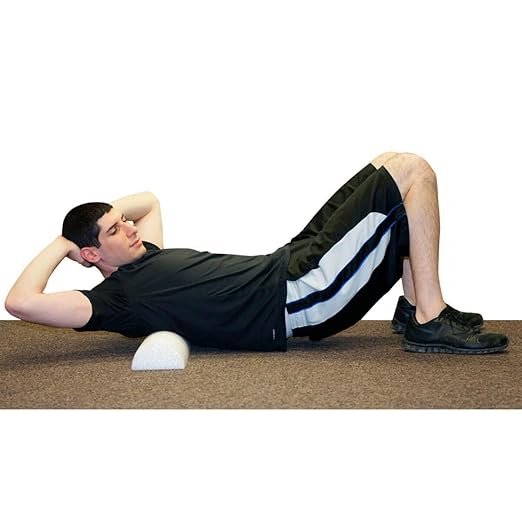 CanDo Slim White PE Foam Rollers for Exercise 3" x 12" Half-Round