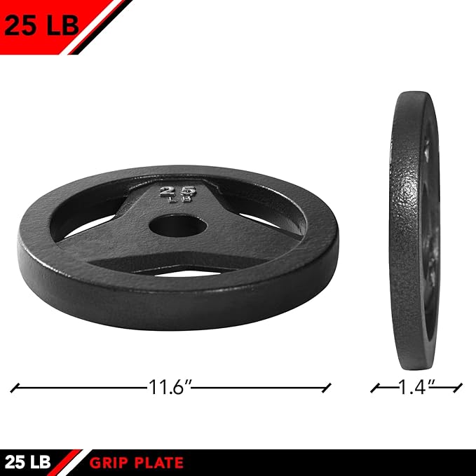 JFIT Olympic 2" Cast Iron Grip Plate OR 2" Rubber 6 Weights (2.5lbs to 45lbs) Plates