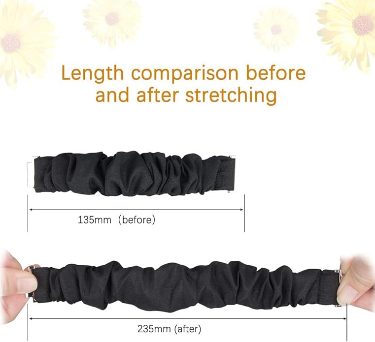 Compatible for FITVII Nexa, HM21, HM68, H86, HM57, HM78, H56 Smart Watch Fitness Tracker Bands, 18mm, 20mm, 22mm Fabric Elastic Scrunchie Elastic Women Cute Replacement Straps