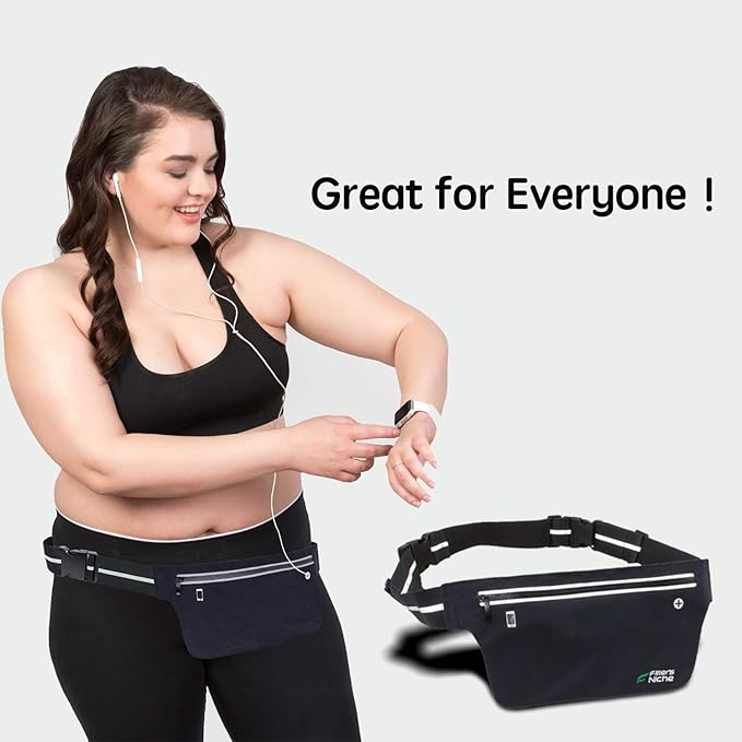 UltraSlim Fanny Waist Pack – Water Resistant Bag 24 to 43inch Waists, 6.7inch –