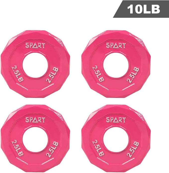 SPART Color Coded Weight Plate 2-Inch Cast Iron 2.5/5/10/15/25/35/45LB, Single/Pair/Set