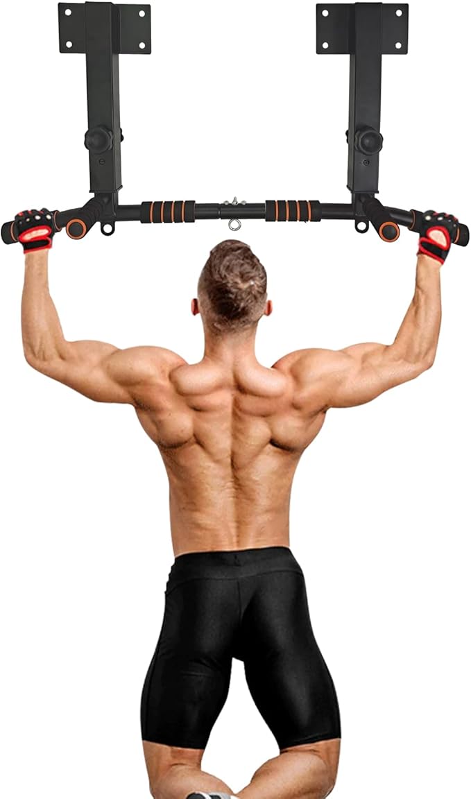 BESTHLS Wall Mounted Pull Up Bar and Dip Station 440 Lbs