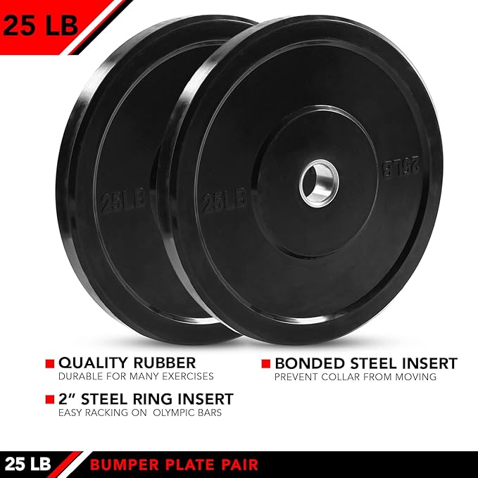 JFIT Olympic 2" Cast Iron Grip Plate OR 2" Rubber 6 Weights (2.5lbs to 45lbs) Plates