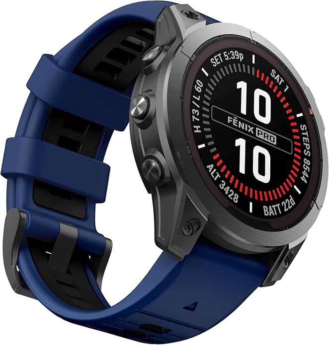 OVERSTEP Compatible with Fenix 7X Bands, 26mm Width Soft Silicone Replacement Strap for Fenix 7X Pro/Fenix 6X/ Fenix 5X/ Fenix 3 Smartwatch