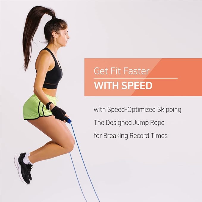 Exercise Jump Rope for Cardio, Boxing, CrossFit - Adjustable Skipping Rope for Men and Women, Lightweight, Tangle Free, Made in Korea(Crystal Gold Jumprope, UA-430)