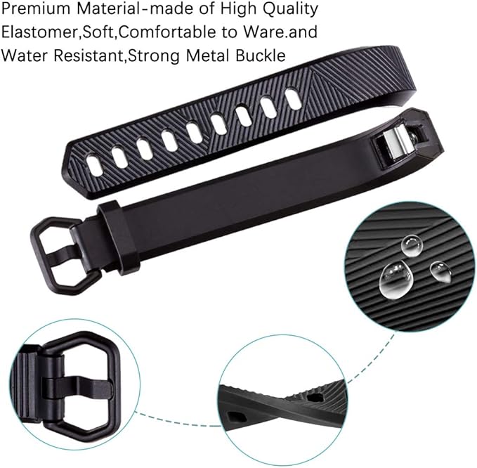 GEAK Bands Compatible with Fitbit Alta and Fitbit Alta HR, 3 Pack Soft Silicone Wristbands for Fitbit Alta HR Bands with Secure Metal Buckle for Men Women,Small Large