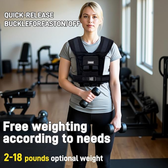 Men's Weighted Vests for Men Women, Slim Design 18lb 28lb 35lb Weighted Workout Vests With Adjustable Iron Weights, Heavy Duty Weighted Vest for Women Running Functional Fraining Machine washable