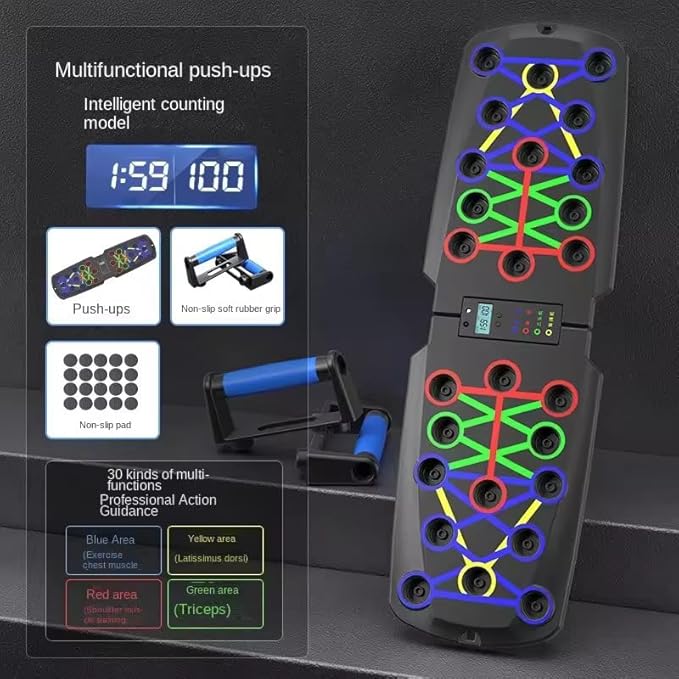 Push-up Board, Foldable, Automatic Time Count, 30-in-1,