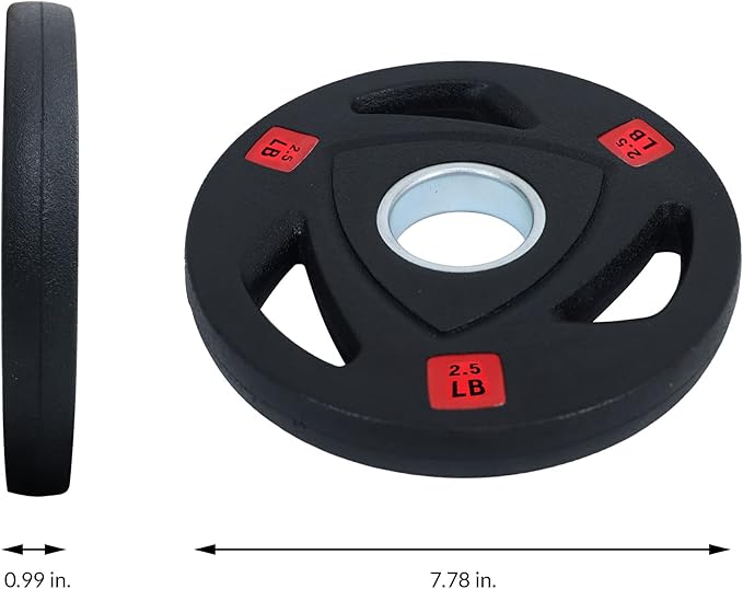 Signature Fitness Vinyl Coated Cast Iron Plate Weight Plate for Strength Training and Weightlifting, Standard or Olympic, Multiple Sizes