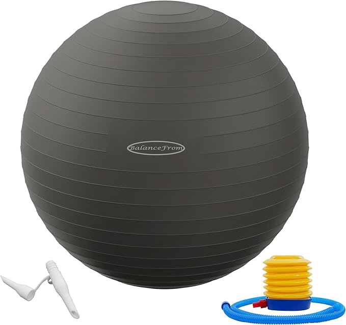 Anti-Burst and Slip Resistant Exercise Ball Yoga Ball 2,000-Pound Capacity,