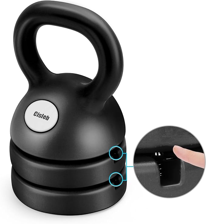 Adjustable Kettlebell Weight Set: 3-in-1 Kettlebells (5lbs 8lbs 12lbs) for Home Gym Full-Body Workout Strength Training Weight Loss | Good for Beginners