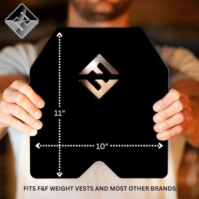 Weight Vest Plates, 13.75LB Plates Sold In A Pair - 30LB Total Vest Weight - F&F STEEL - Compatible With Most Vests, Weight Carrier - High-Intensity Training - Plates For Weighted Vest Workouts