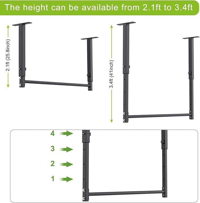 Kipika 48" Ceiling Mounted Pull Up Bar