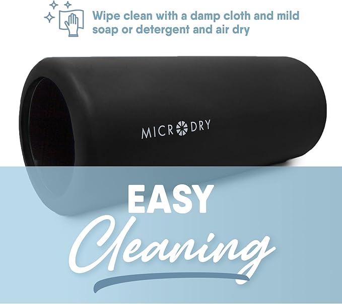 MICRODRY Deluxe Fitness Foam Back Roller for Muscle Relief 13x5.3", Black