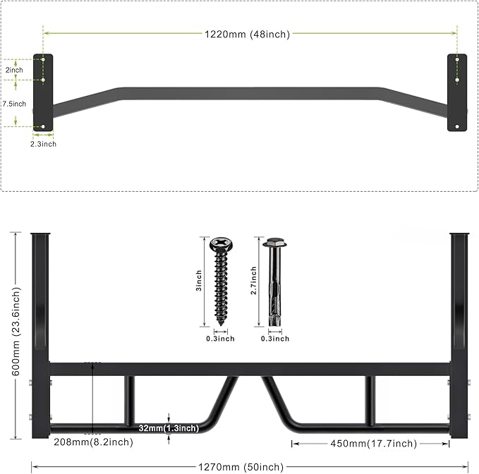 Kipika 48" Wall Mounted Multifunction Cable Pulley System Gym 48" Wall