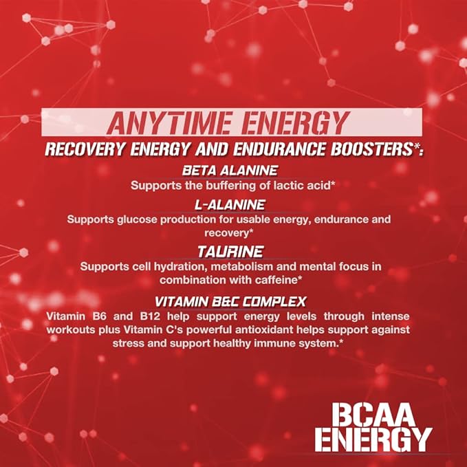 EVL BCAAs Amino Acids Powder - BCAA Energy Pre Workout Powder for Muscle Recovery Lean Growth and Endurance - Rehydrating Post Workout Recovery Drink with Natural Caffeine - Fruit Punch