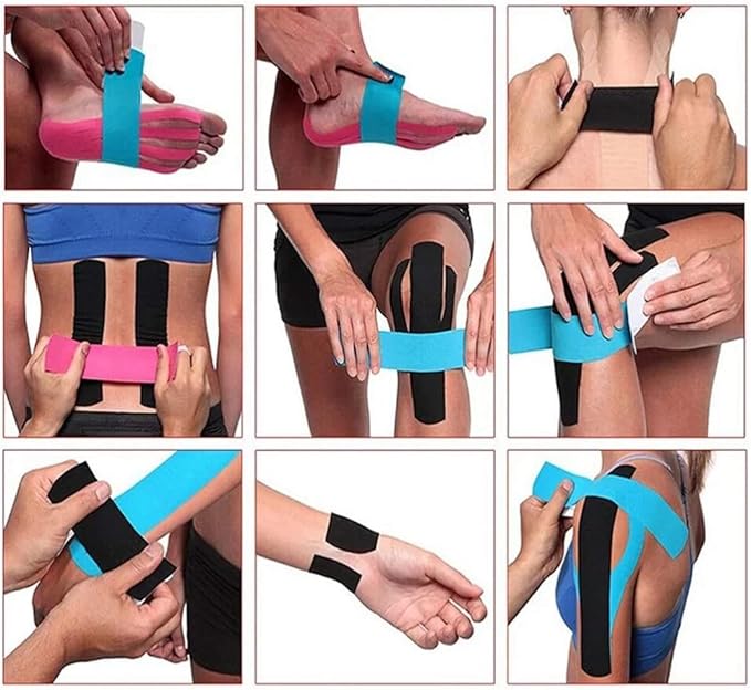 Extra Wide Kinesiology Tape (Pre-Cut) | Waterproof & Latex-Free | 4" Athletic Tape for Muscle Support, Pain Relief & Injury Recovery | 20 Strips | 4 inch x 16 feet |