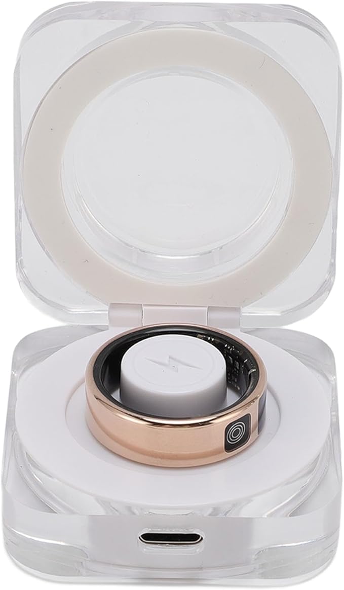 Smart Ring, Fitness Tracker Ring, Cordless Sports Health Tracker with APP, Charging Case, Support BT, IP68 Activity Tracker for Men Women Birthday Gift (#10)