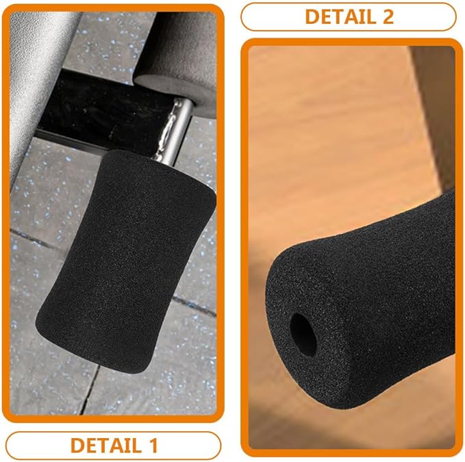 Sponge Foam Foot Pad Roller 2 Pair 1-inch Rod 5.3" X 2.9" ;Od 0.87" Id)