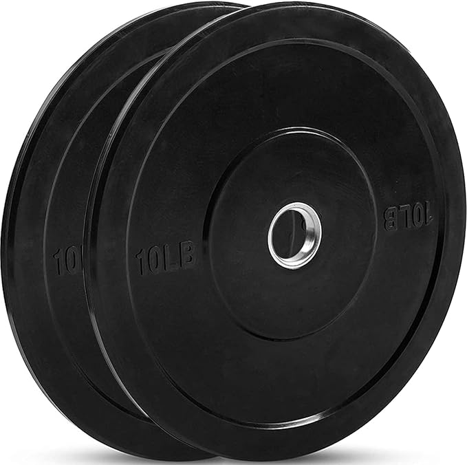 JFIT Olympic 2" Cast Iron Grip Plate OR 2" Rubber Bumper Plates for Barbell - Singles OR Pairs - 6 Weights Available (2.5lbs to 45lbs) Plates for Strength Training, Weightlifting, Bodybuilding