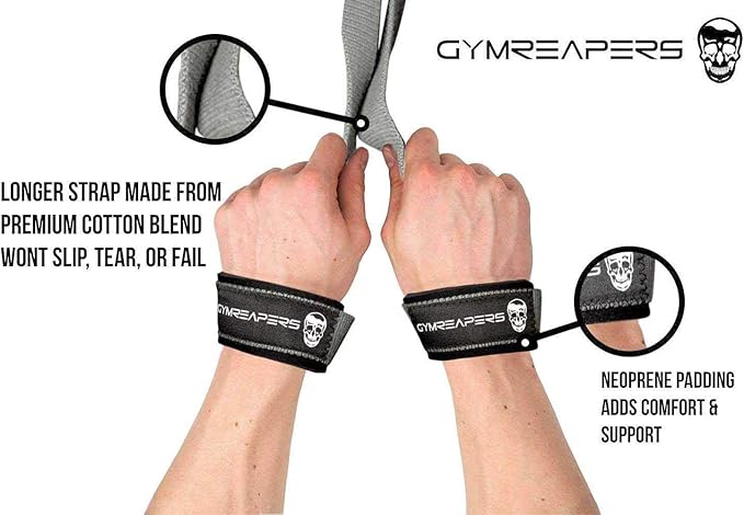 Gymreapers Lifting Wrist Straps for Weightlifting 18 inch