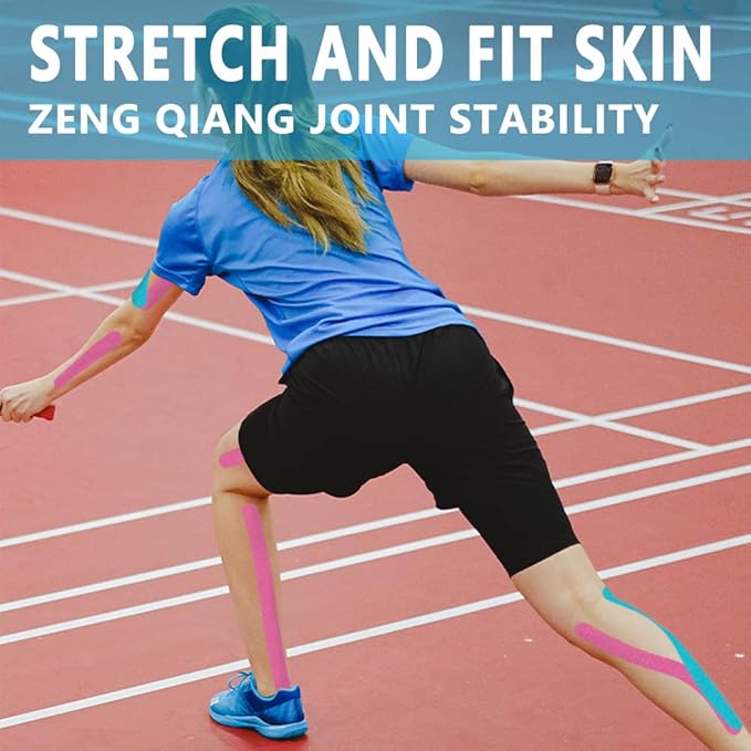 Kinesiology Tape Pro 1/2 /5 Rolls, 2 Inch High Elasticity Sports Tape Therapeutic Pain Relief–Physio Tape for Muscle Recovery & Joint Support, Waterproof & Hypoallergenic & Breathable–Beige