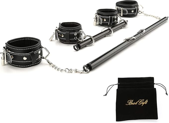 EXREIZST Adjustable Expandable 2 Silver Spreader Bar Set