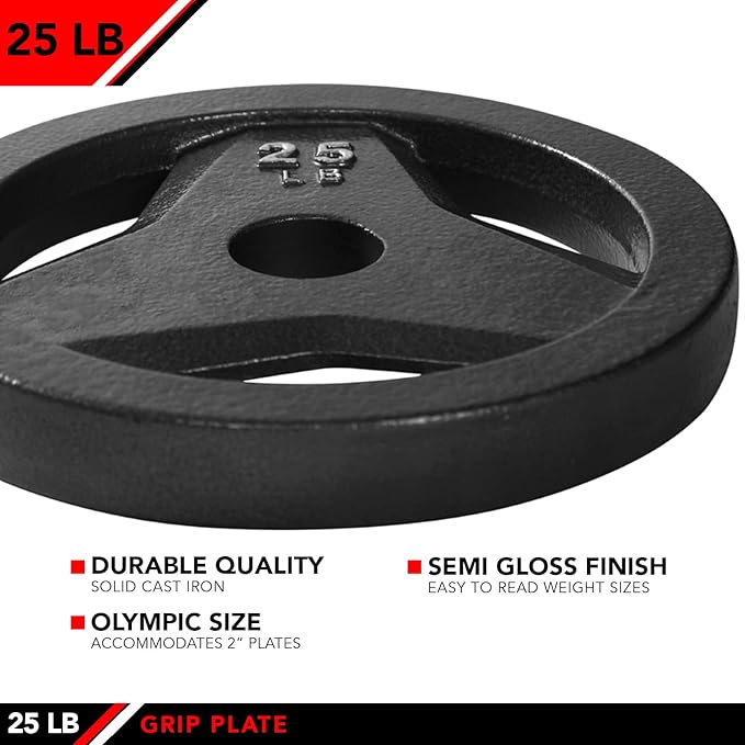 JFIT Olympic 2" Cast Iron Grip Plate OR 2" Rubber 6 Weights (2.5lbs to 45lbs) Plates