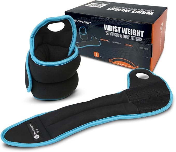 Pair of Wrist Weights With Hole for Thumb