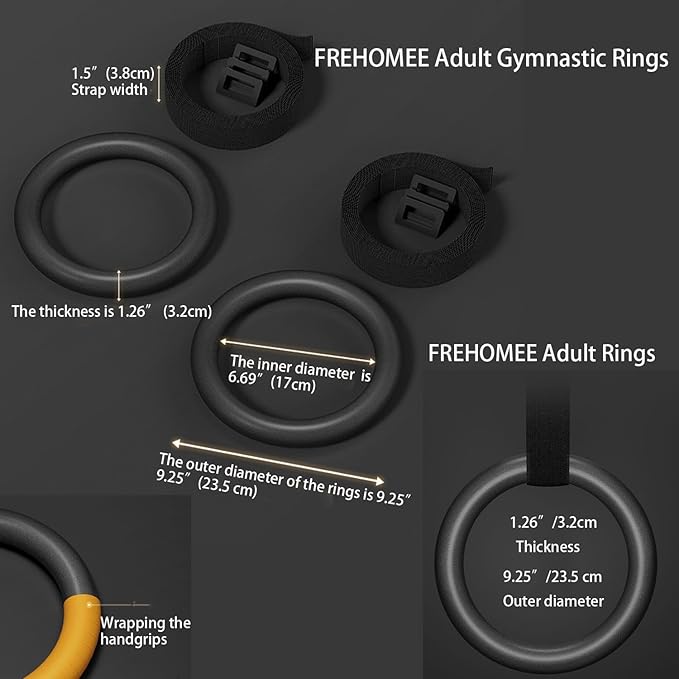Professional Gymnastic Rings 440lbs/1600lbs,Home Fitness