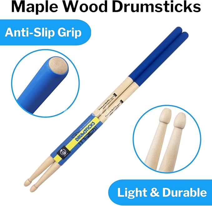 Cardio Drumming Equipment Set - 26" Exercise Ball with Pump and Weighted Cardio Drumming Sticks with Grips - Fitness Yoga Ball Drumsticks Workout for Balance, Rhythm, Aerobic Moves, Dance, Gymnastics