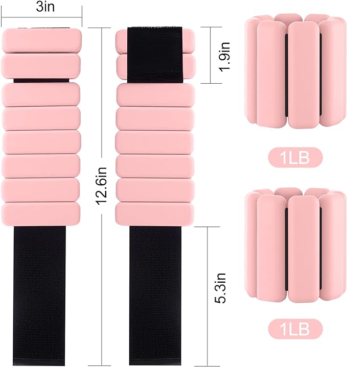 Wearable wrist weights and ankle weights ,1-2 lb.