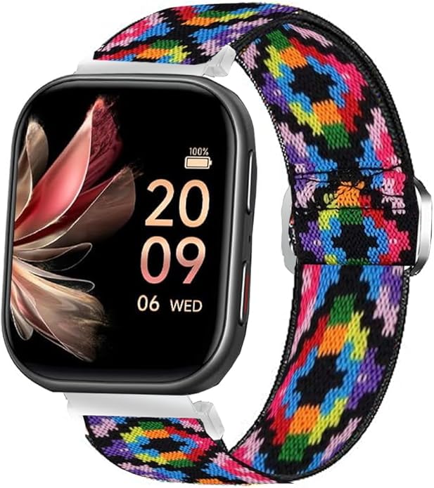 Compatible for FITVII Fitness Tracker Bands, 18mm, 20mm, 22mm Stretch Elastics Nylon Adjustable Replacement Strap Accessories