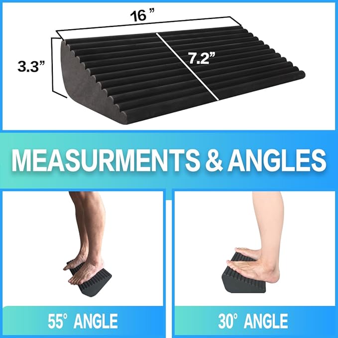 Squat Wedge and Slant Board for Calf Stretching, Foot Stretcher for Physical Therapy, Calf Stretcher for Improving Mobility Balance and Strength Performance
